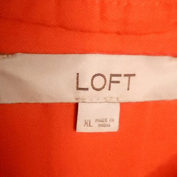 Loft Womens Bright Orange Boxy Gauzy Short Sleeve Button Down XL - Picture 5 of 6